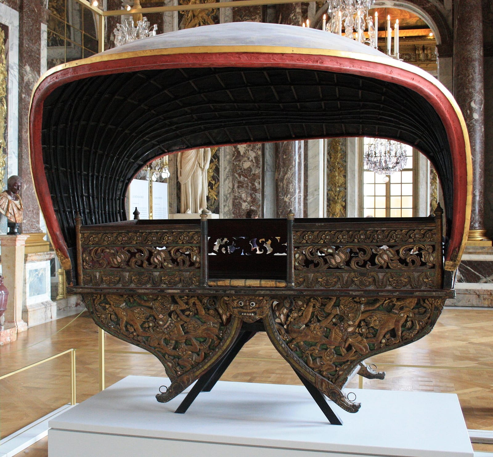 Carved and gilded elephant howdah of Prince Inthawarorot Suriyawong of Chiang Mai, made in the early twentieth century